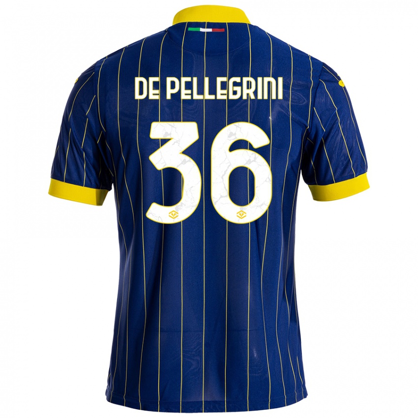 Niño Camiseta Erika De Pellegrini #36 Azul Amarillo 1ª Equipación 2024/25 La Camisa Chile