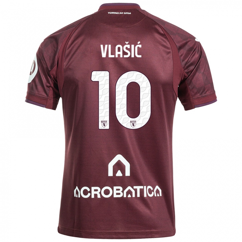 Niño Camiseta Nikola Vlasic #10 Granate Blanco 1ª Equipación 2024/25 La Camisa Chile