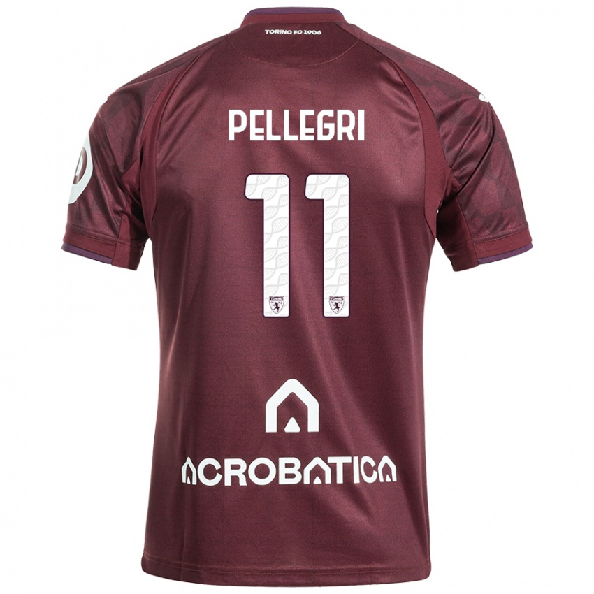 Niño Camiseta Pietro Pellegri #11 Granate Blanco 1ª Equipación 2024/25 La Camisa Chile