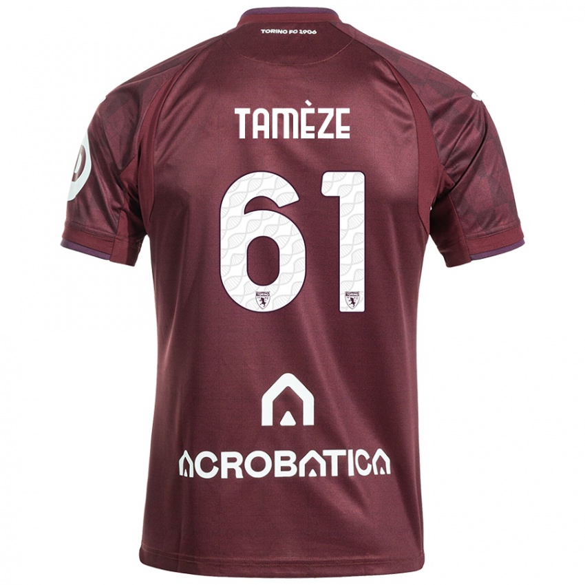 Niño Camiseta Adrien Tamèze #61 Granate Blanco 1ª Equipación 2024/25 La Camisa Chile