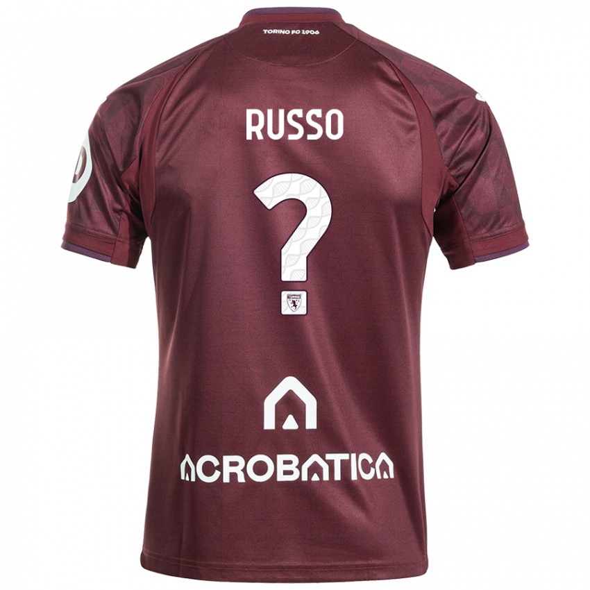 Niño Camiseta Lorenzo Russo #0 Granate Blanco 1ª Equipación 2024/25 La Camisa Chile