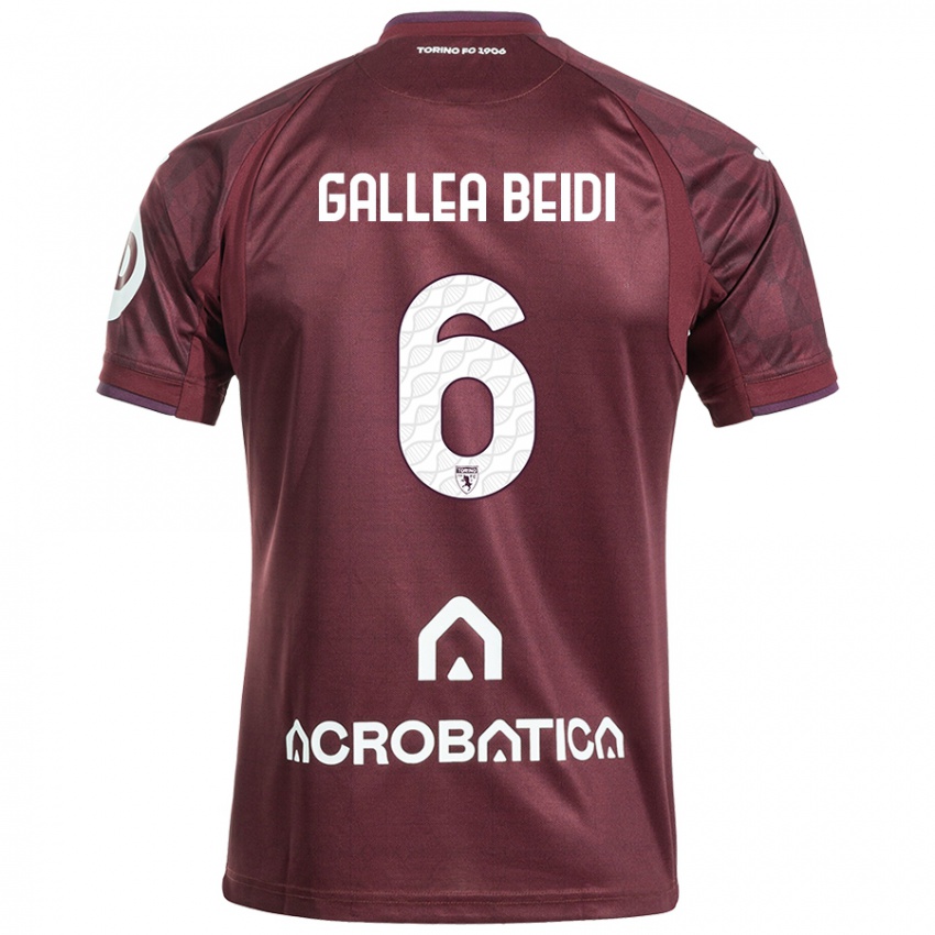 Niño Camiseta Francesco Gallea Beidi #6 Granate Blanco 1ª Equipación 2024/25 La Camisa Chile