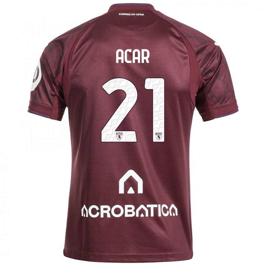 Niño Camiseta Emirhan Acar #21 Granate Blanco 1ª Equipación 2024/25 La Camisa Chile