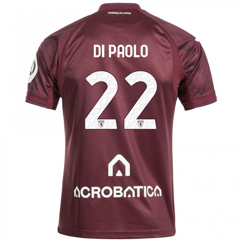 Niño Camiseta Sebastiano Di Paolo #22 Granate Blanco 1ª Equipación 2024/25 La Camisa Chile