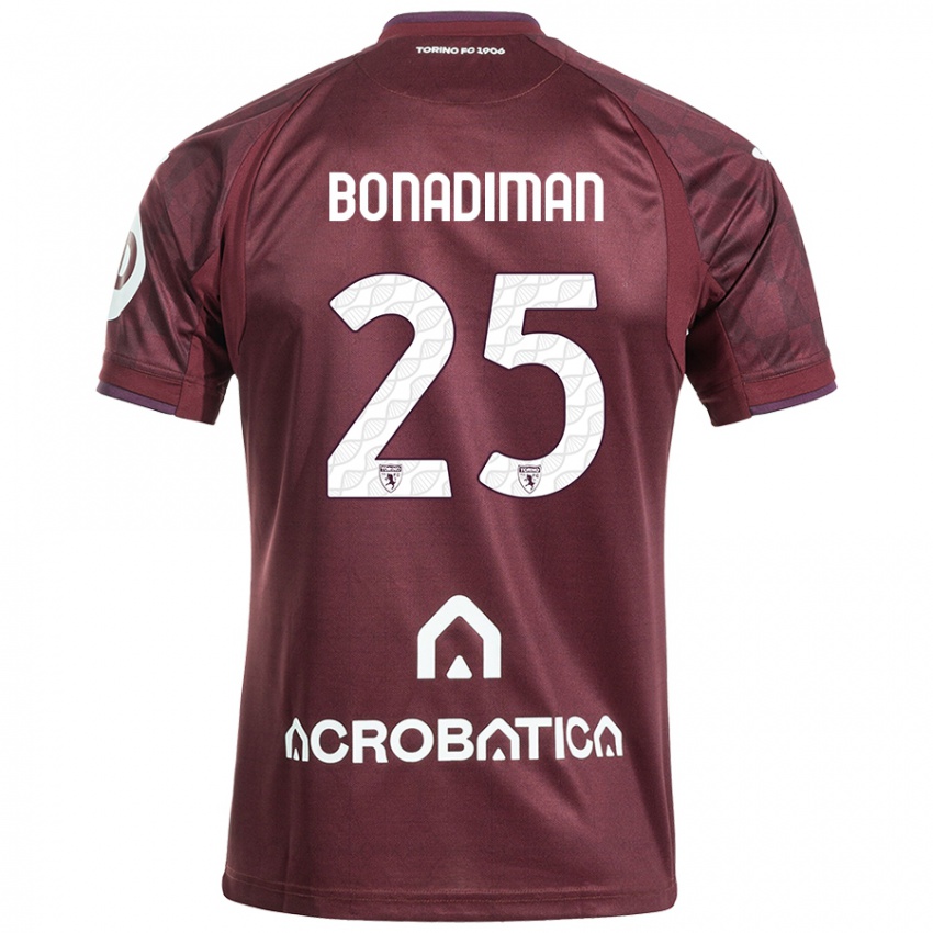 Niño Camiseta Matteo Bonadiman #25 Granate Blanco 1ª Equipación 2024/25 La Camisa Chile