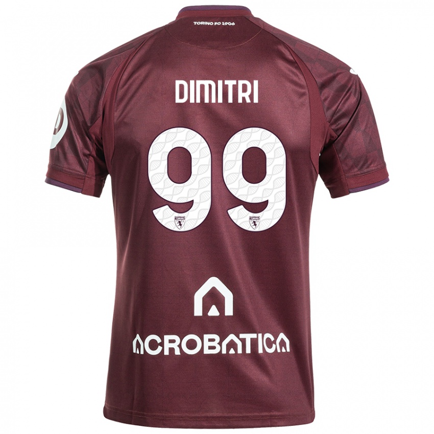 Niño Camiseta Matteo Dimitri #99 Granate Blanco 1ª Equipación 2024/25 La Camisa Chile