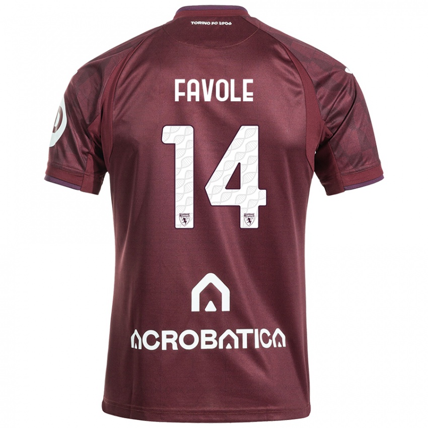 Niño Camiseta Annalisa Favole #14 Granate Blanco 1ª Equipación 2024/25 La Camisa Chile