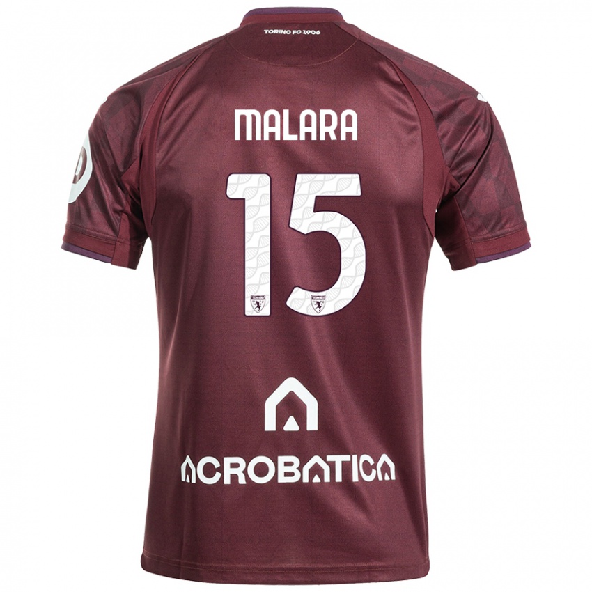 Niño Camiseta Sara Malara #15 Granate Blanco 1ª Equipación 2024/25 La Camisa Chile