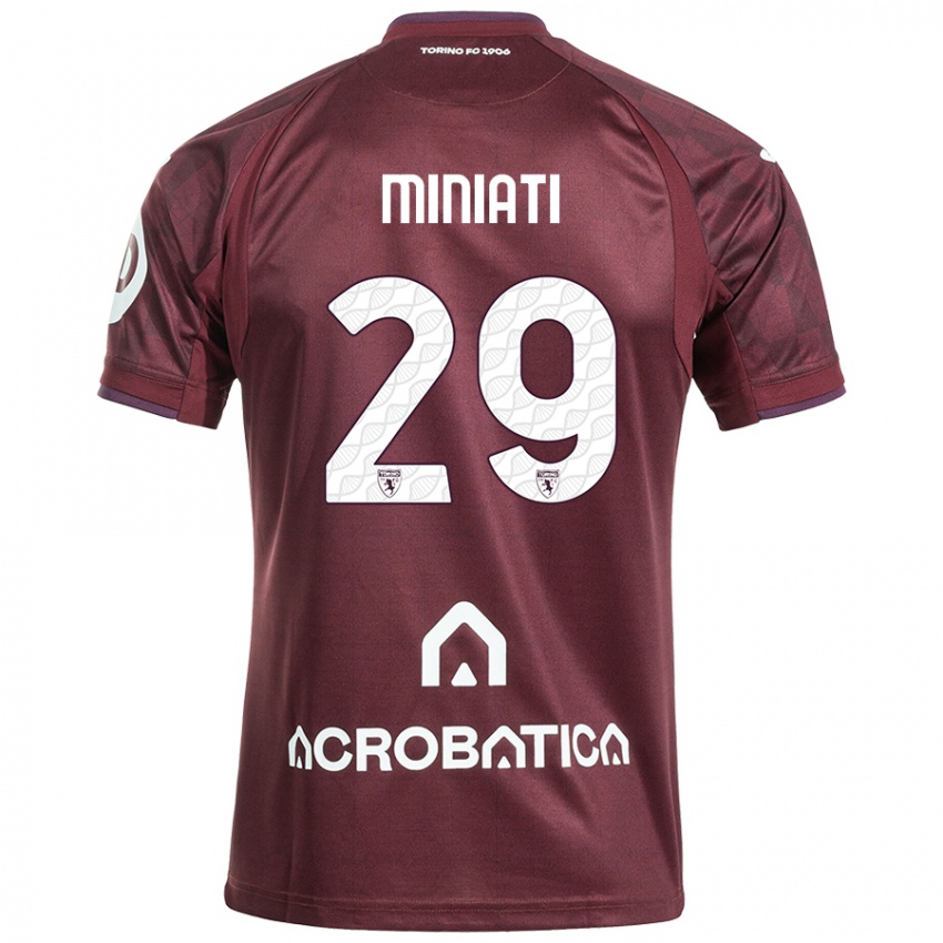 Niño Camiseta Elisa Miniati #29 Granate Blanco 1ª Equipación 2024/25 La Camisa Chile