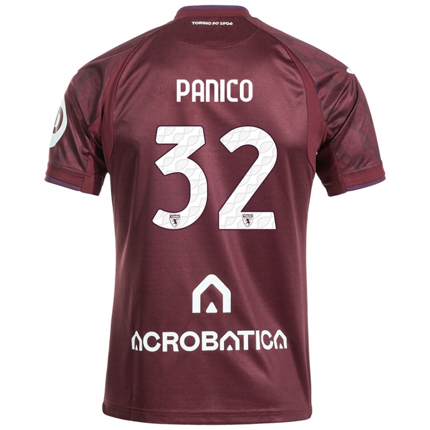 Niño Camiseta Patrizia Panico #32 Granate Blanco 1ª Equipación 2024/25 La Camisa Chile