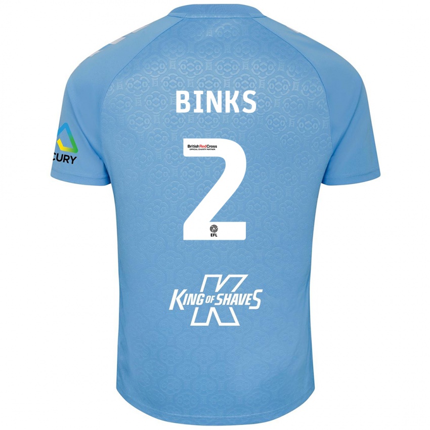 Niño Camiseta Luis Binks #2 Azul Blanco 1ª Equipación 2024/25 La Camisa Chile