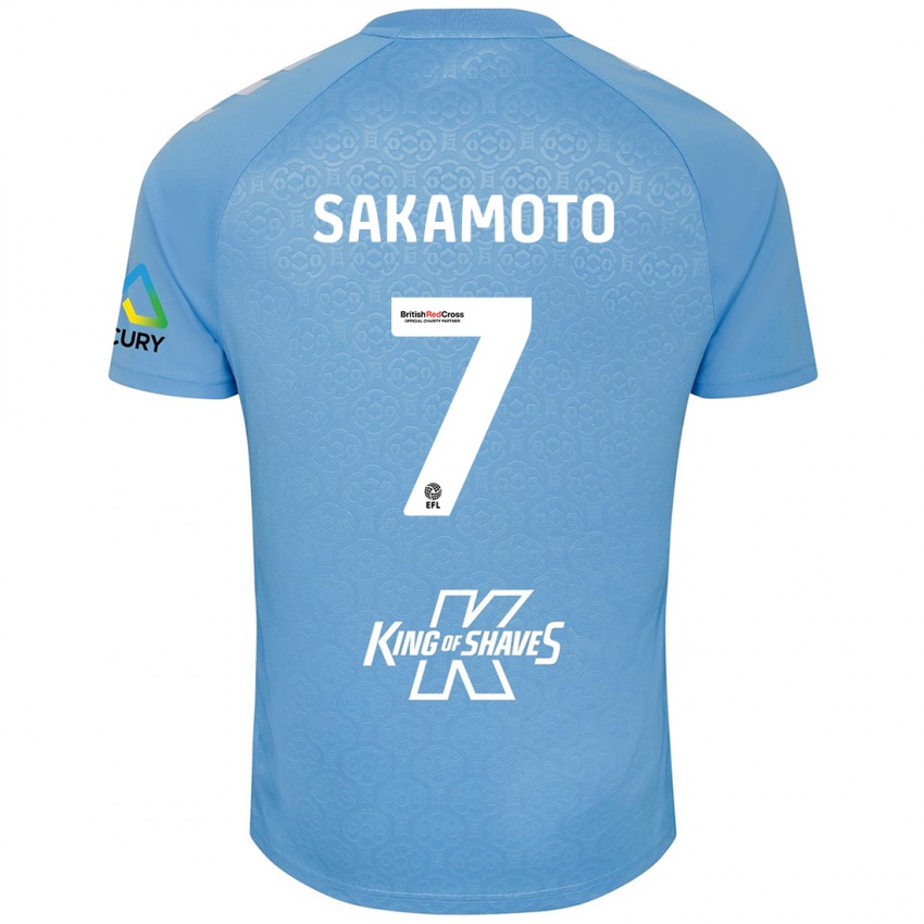 Niño Camiseta Tatsuhiro Sakamoto #7 Azul Blanco 1ª Equipación 2024/25 La Camisa Chile