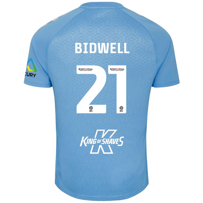 Niño Camiseta Jake Bidwell #21 Azul Blanco 1ª Equipación 2024/25 La Camisa Chile