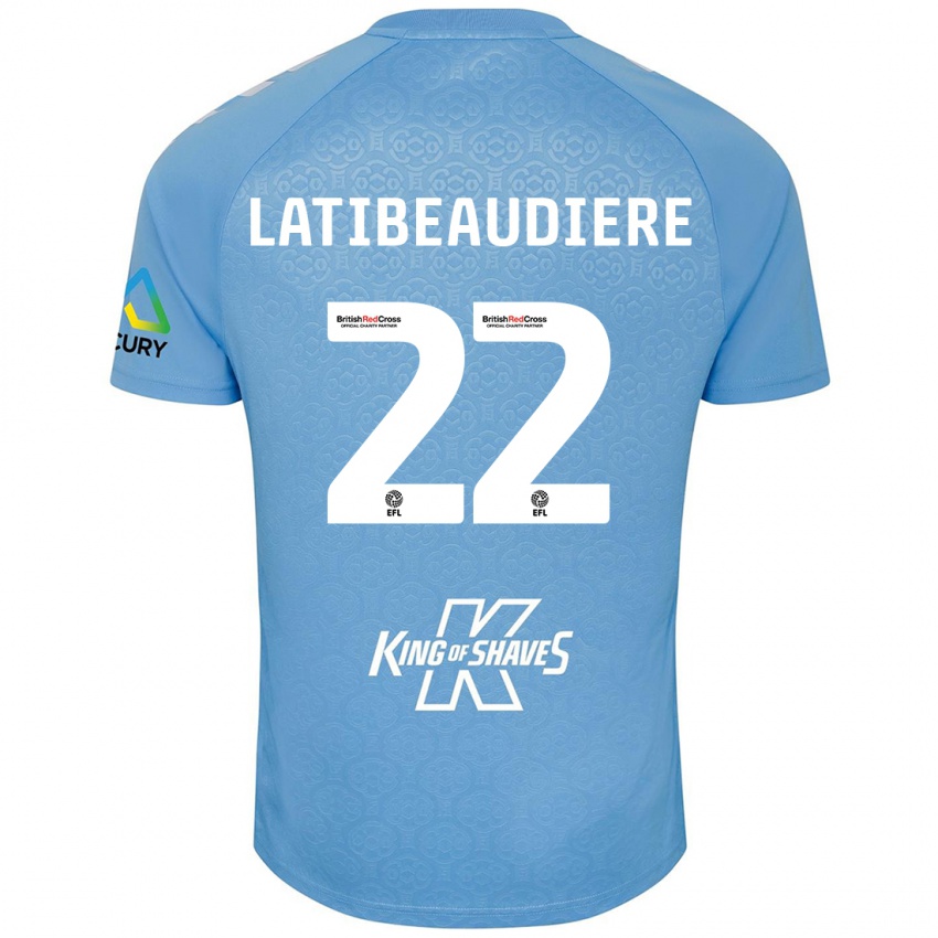 Niño Camiseta Joel Latibeaudiere #22 Azul Blanco 1ª Equipación 2024/25 La Camisa Chile