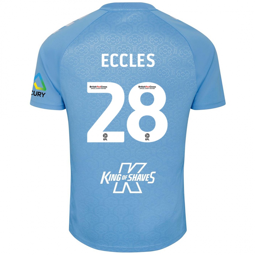 Niño Camiseta Josh Eccles #28 Azul Blanco 1ª Equipación 2024/25 La Camisa Chile