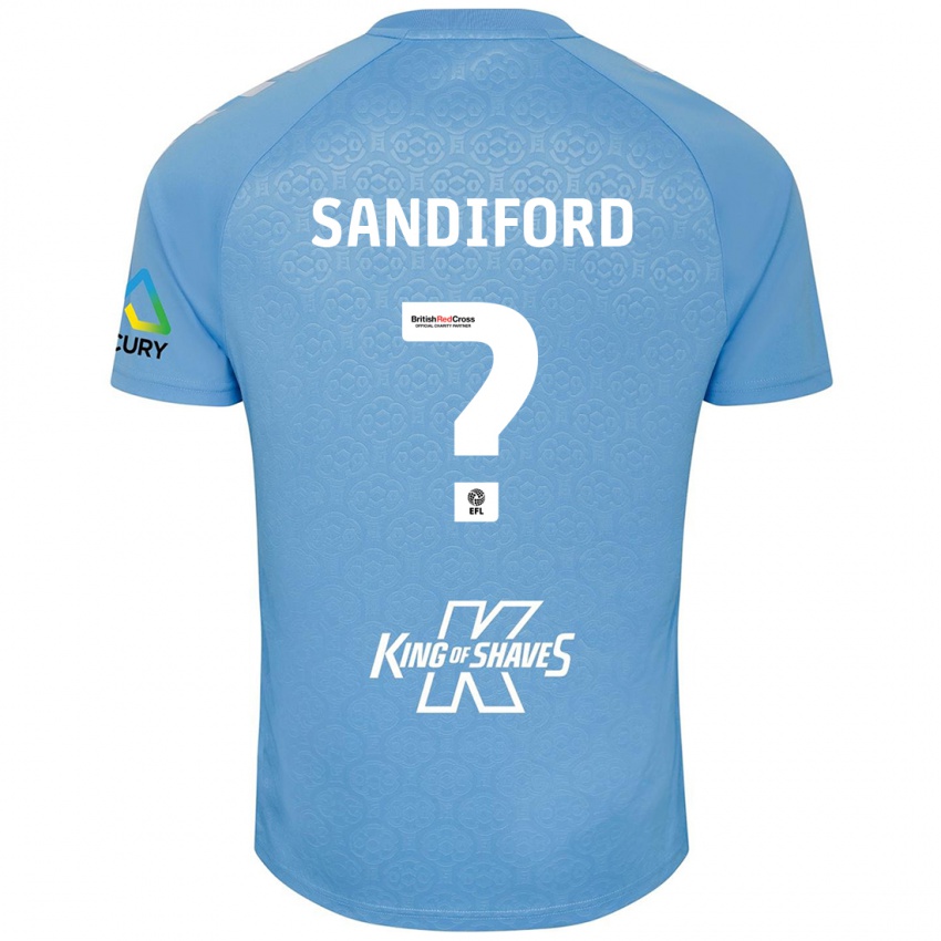 Niño Camiseta Greg Sandiford #0 Azul Blanco 1ª Equipación 2024/25 La Camisa Chile