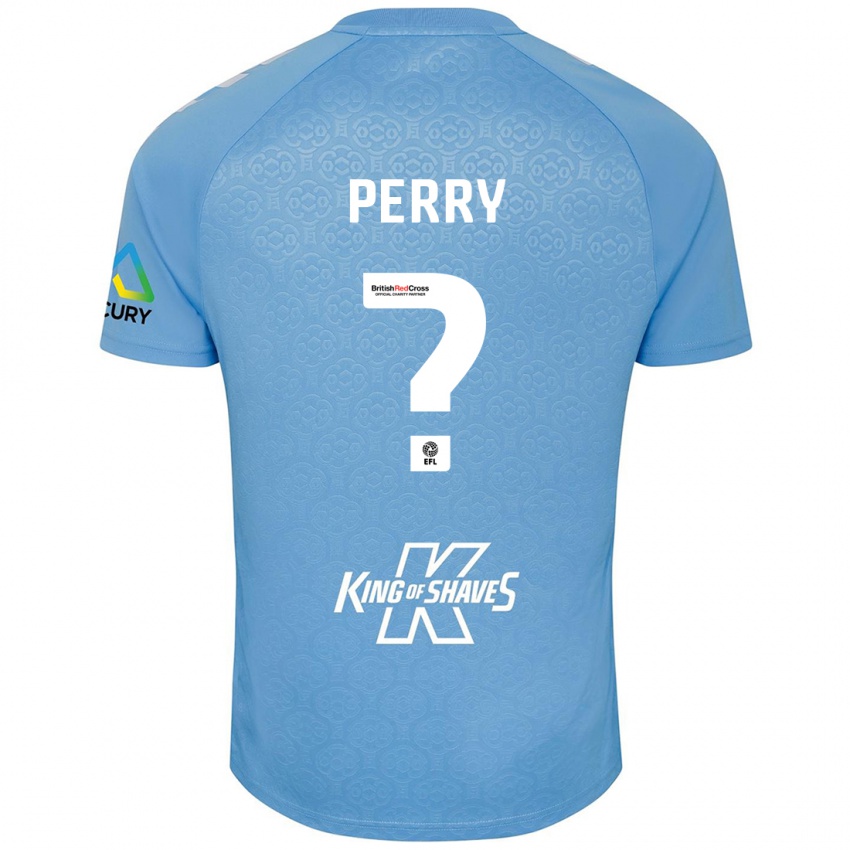 Niño Camiseta Callum Perry #0 Azul Blanco 1ª Equipación 2024/25 La Camisa Chile