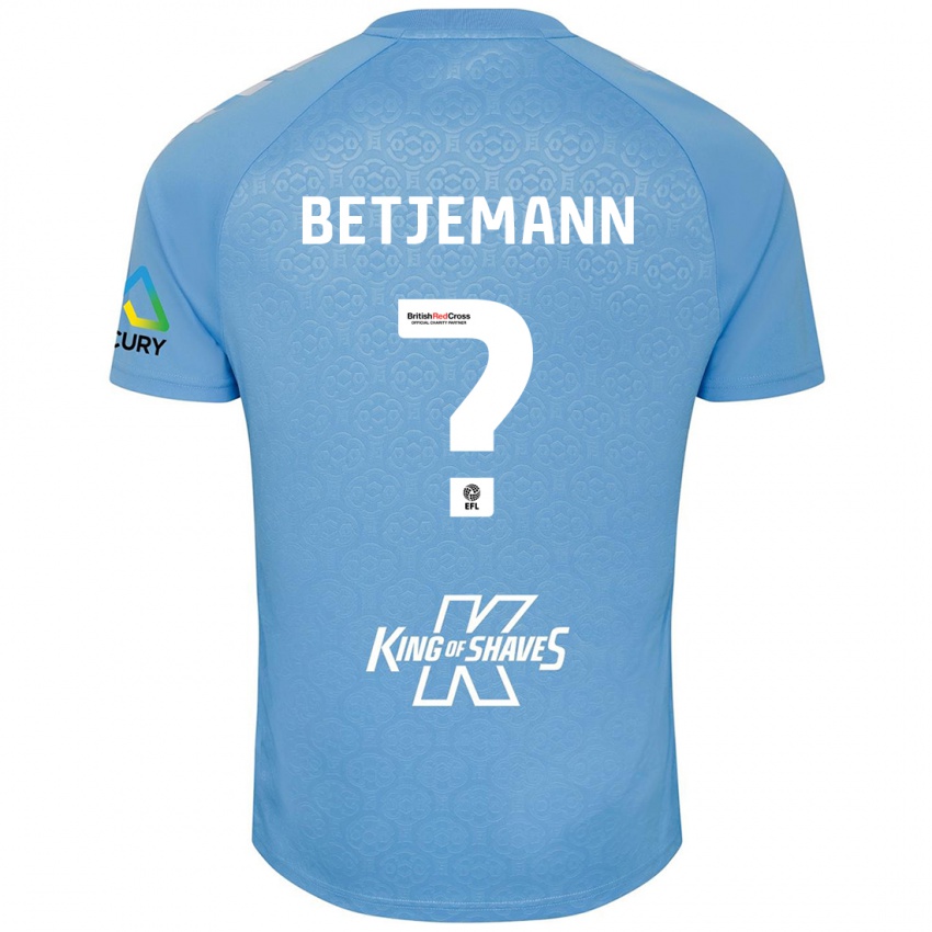 Niño Camiseta Elliot Betjemann #0 Azul Blanco 1ª Equipación 2024/25 La Camisa Chile