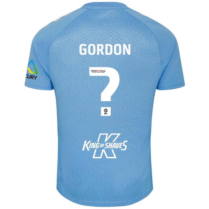 Niño Camiseta Joshua Gordon #0 Azul Blanco 1ª Equipación 2024/25 La Camisa Chile