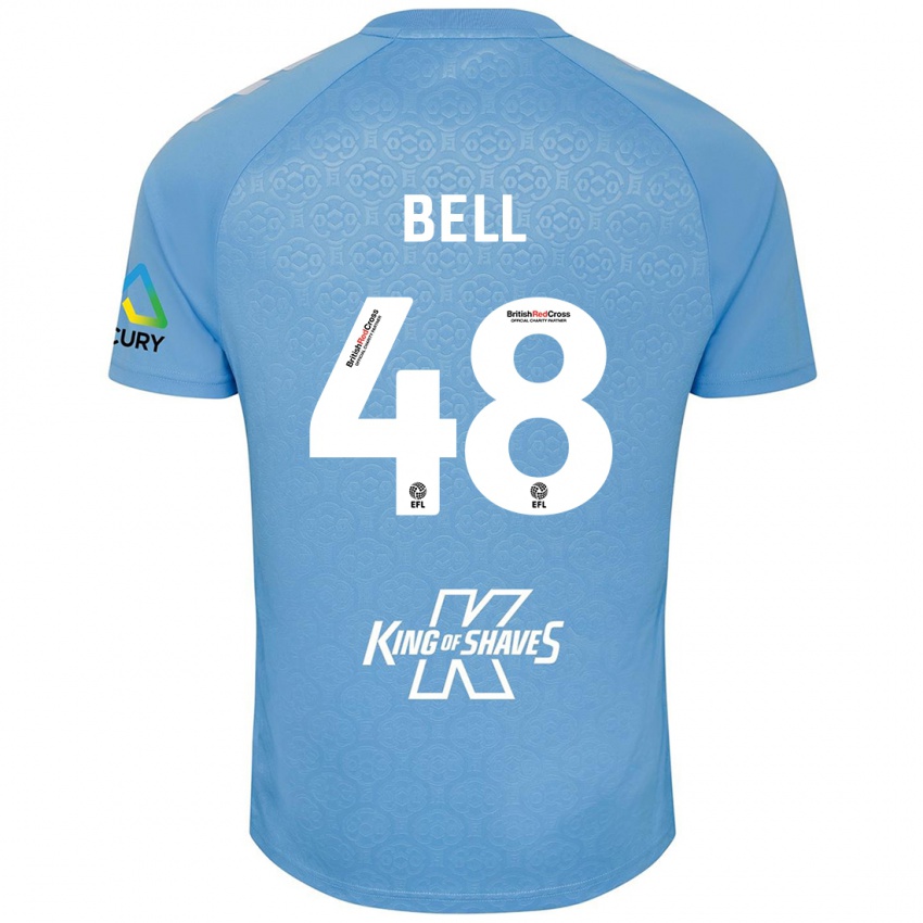 Niño Camiseta Luke Bell #48 Azul Blanco 1ª Equipación 2024/25 La Camisa Chile