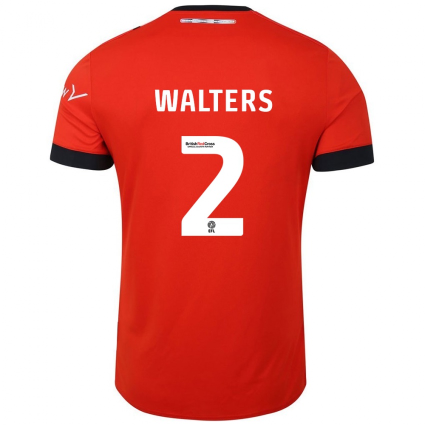 Niño Camiseta Reuell Walters #2 Naranja Negro 1ª Equipación 2024/25 La Camisa Chile