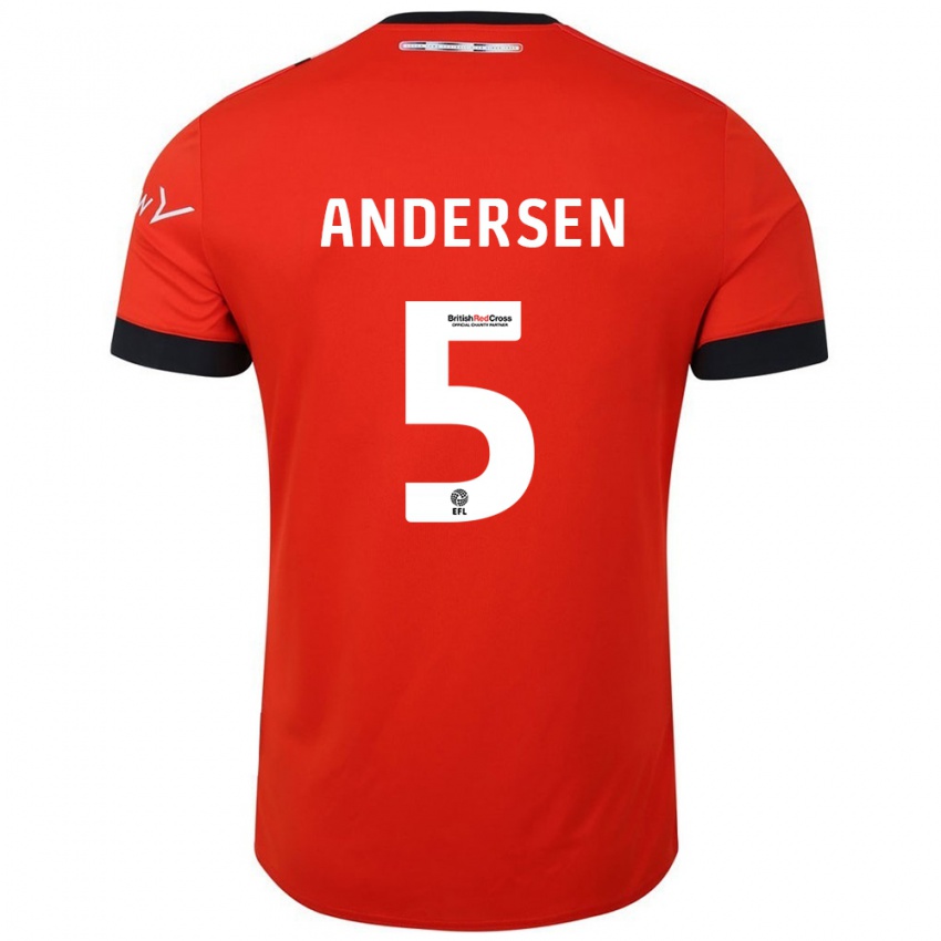 Niño Camiseta Mads Andersen #5 Naranja Negro 1ª Equipación 2024/25 La Camisa Chile