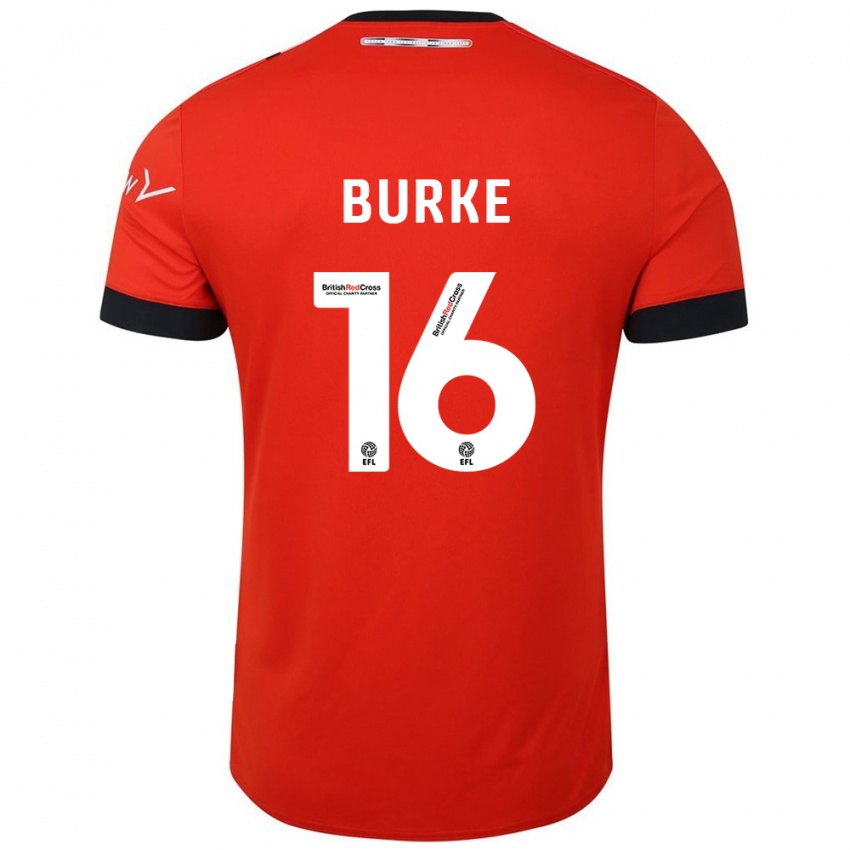 Niño Camiseta Reece Burke #16 Naranja Negro 1ª Equipación 2024/25 La Camisa Chile