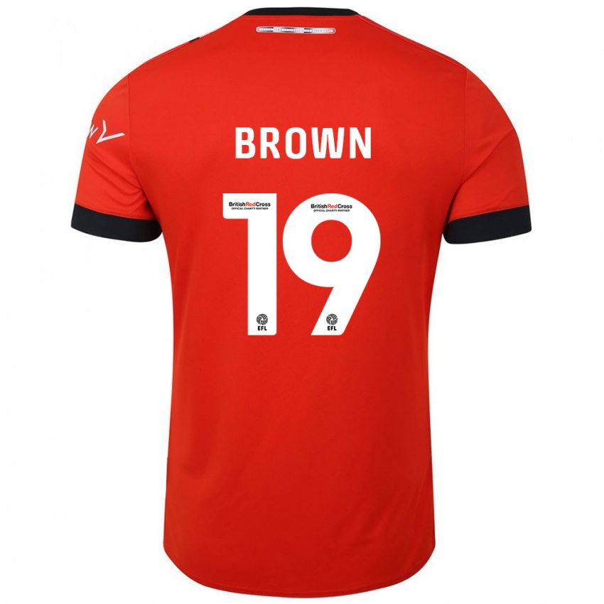 Niño Camiseta Jacob Brown #19 Naranja Negro 1ª Equipación 2024/25 La Camisa Chile