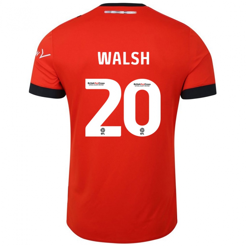 Niño Camiseta Liam Walsh #20 Naranja Negro 1ª Equipación 2024/25 La Camisa Chile