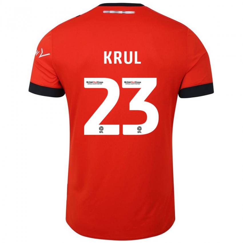 Niño Camiseta Tim Krul #23 Naranja Negro 1ª Equipación 2024/25 La Camisa Chile