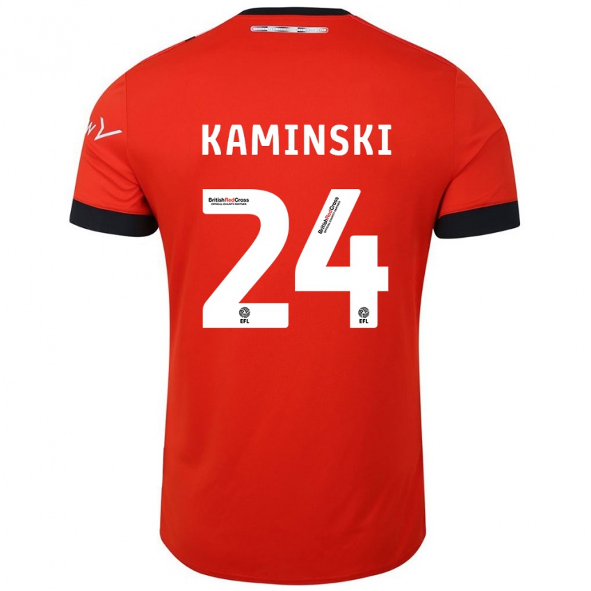 Niño Camiseta Thomas Kaminski #24 Naranja Negro 1ª Equipación 2024/25 La Camisa Chile