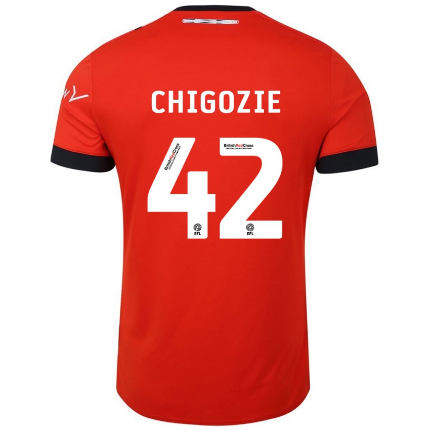 Niño Camiseta Christian Chigozie #42 Naranja Negro 1ª Equipación 2024/25 La Camisa Chile