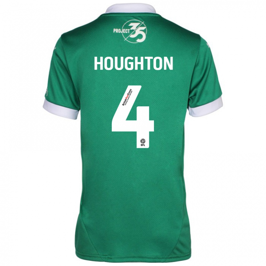 Niño Camiseta Jordan Houghton #4 Verde Blanco 1ª Equipación 2024/25 La Camisa Chile