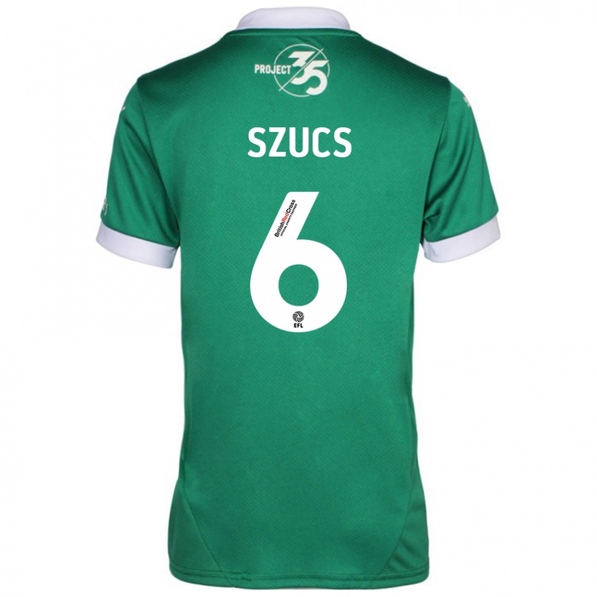 Niño Camiseta Kornél Szűcs #6 Verde Blanco 1ª Equipación 2024/25 La Camisa Chile