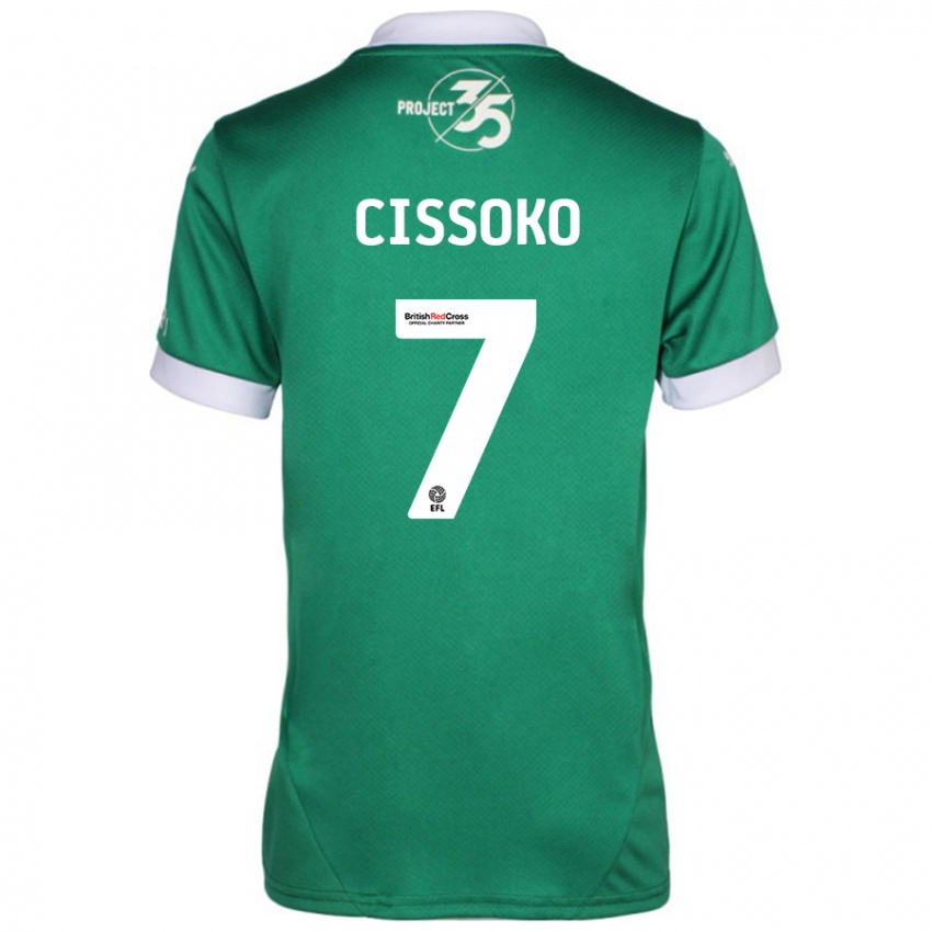 Niño Camiseta Ibrahim Cissoko #7 Verde Blanco 1ª Equipación 2024/25 La Camisa Chile