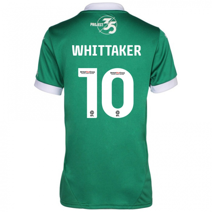 Niño Camiseta Morgan Whittaker #10 Verde Blanco 1ª Equipación 2024/25 La Camisa Chile