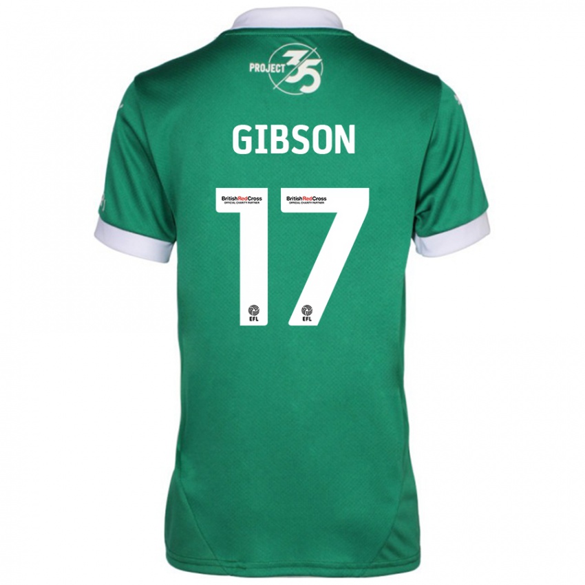 Niño Camiseta Lewis Gibson #17 Verde Blanco 1ª Equipación 2024/25 La Camisa Chile