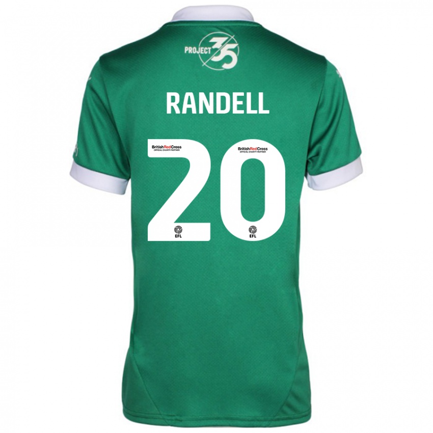 Niño Camiseta Adam Randell #20 Verde Blanco 1ª Equipación 2024/25 La Camisa Chile