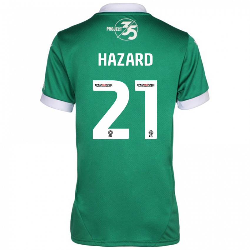 Niño Camiseta Conor Hazard #21 Verde Blanco 1ª Equipación 2024/25 La Camisa Chile