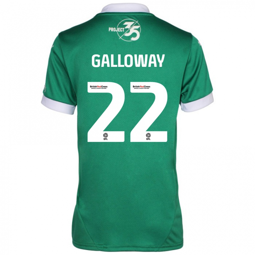 Niño Camiseta Brendan Galloway #22 Verde Blanco 1ª Equipación 2024/25 La Camisa Chile