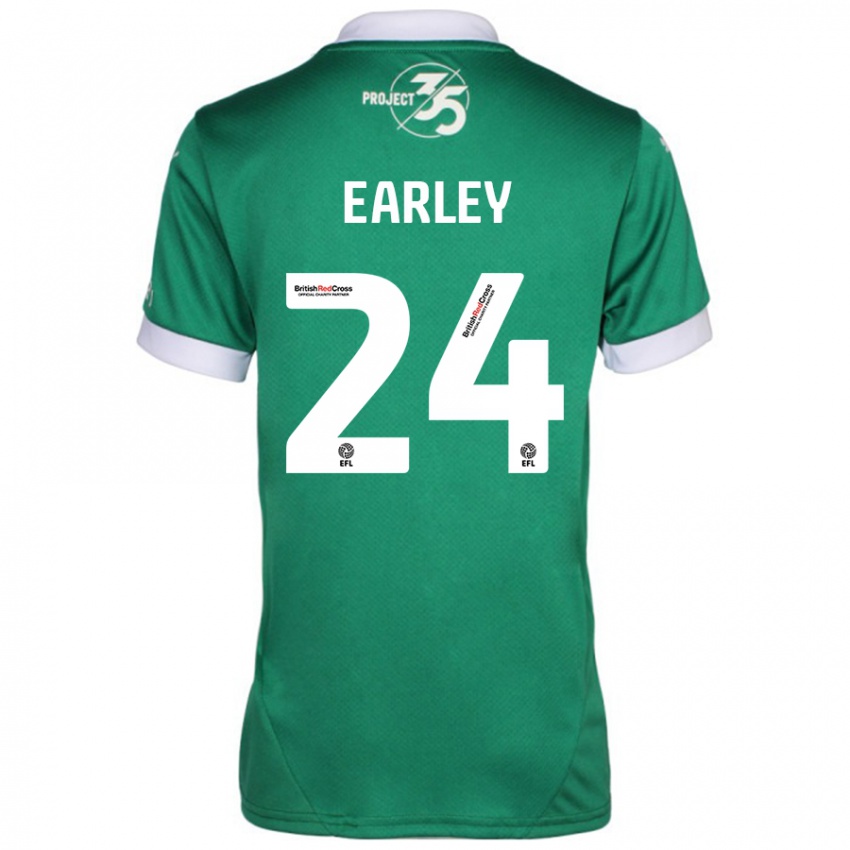 Niño Camiseta Saxon Earley #24 Verde Blanco 1ª Equipación 2024/25 La Camisa Chile