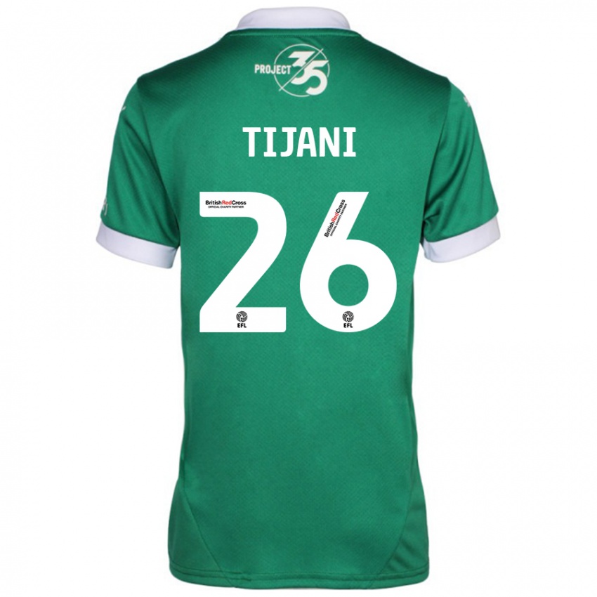 Niño Camiseta Muhamed Tijani #26 Verde Blanco 1ª Equipación 2024/25 La Camisa Chile