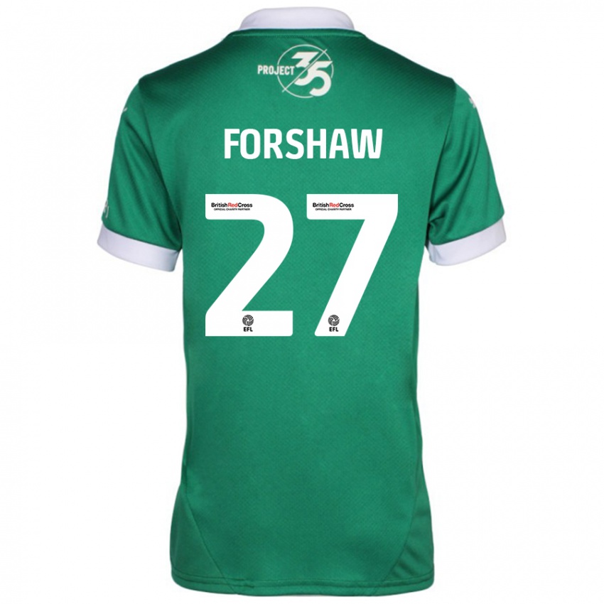 Niño Camiseta Adam Forshaw #27 Verde Blanco 1ª Equipación 2024/25 La Camisa Chile