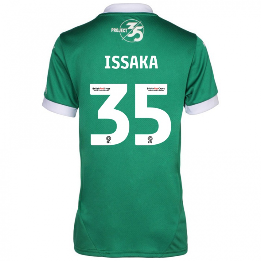 Niño Camiseta Freddie Issaka #35 Verde Blanco 1ª Equipación 2024/25 La Camisa Chile