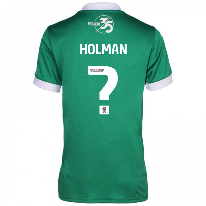 Niño Camiseta Daniel Holman #0 Verde Blanco 1ª Equipación 2024/25 La Camisa Chile