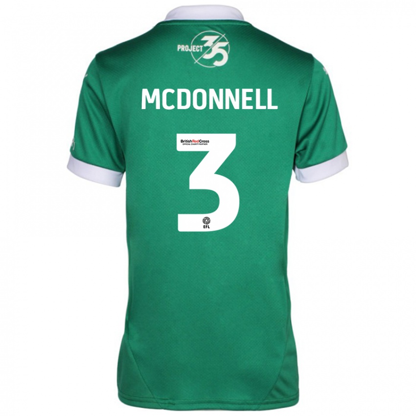 Niño Camiseta Rosie Mcdonnell #3 Verde Blanco 1ª Equipación 2024/25 La Camisa Chile