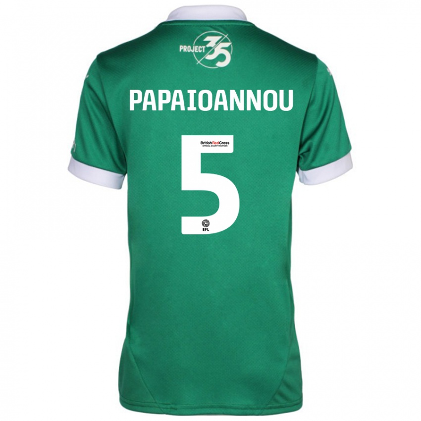 Niño Camiseta Panagiota Papaioannou #5 Verde Blanco 1ª Equipación 2024/25 La Camisa Chile