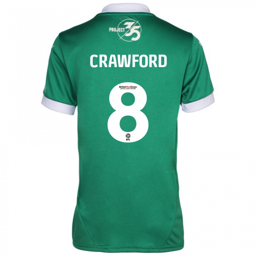 Niño Camiseta Imy Crawford #8 Verde Blanco 1ª Equipación 2024/25 La Camisa Chile