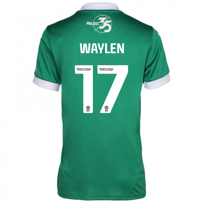 Niño Camiseta Libby Waylen #17 Verde Blanco 1ª Equipación 2024/25 La Camisa Chile