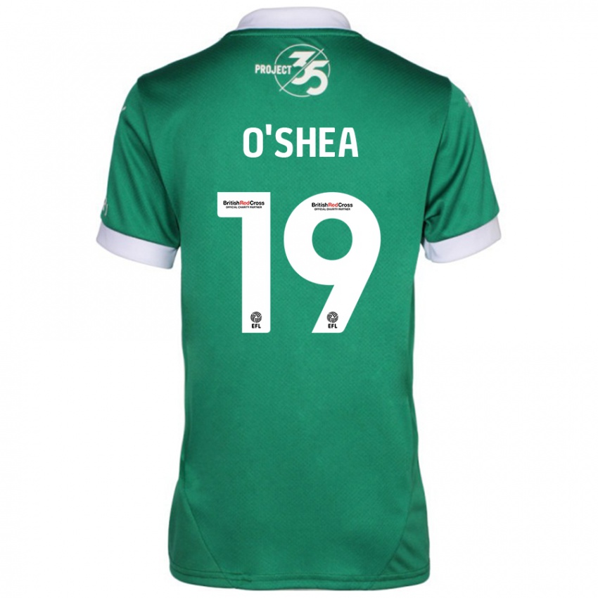 Niño Camiseta Erin O'shea #19 Verde Blanco 1ª Equipación 2024/25 La Camisa Chile